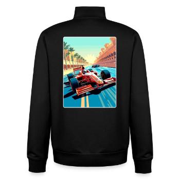 Abu Dhabi Circuit Motorsport Race Uae Travel Card - Unisex Organic Zip Sweatshirt by Stanley/Stella - black - Back - AI Model Male 185 light (185cm)