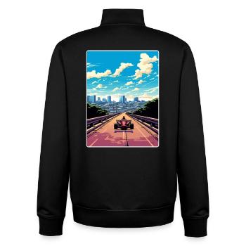Austin Circuit Motorsport Race Texas Affiche de voyage - Sweat zippé unisexe en coton bio Stanley/Stella - noir - Dos - AI Model Male 185 light (185cm)