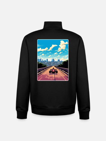 Austin Circuit Motorsport Race Texas Travel Poster - Unisex Organic Zip Sweatshirt by Stanley/Stella - black