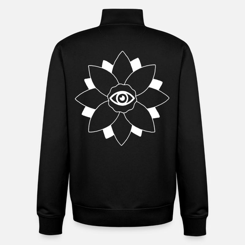 Weiße Lotusblume - Unisex Organic Zip Sweatshirt von Stanley/Stella - Schwarz