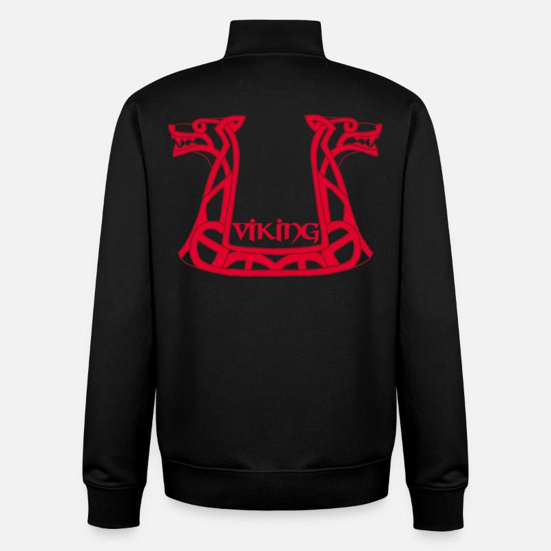 Wikinger Roter Drache - Unisex Organic Zip Sweatshirt von Stanley/Stella - Schwarz