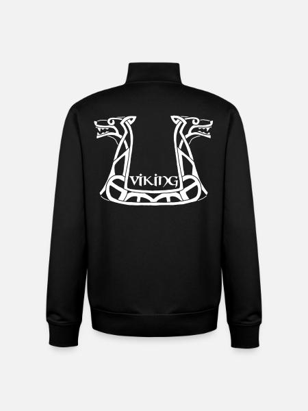 Weißer Wikinger-Drache - Unisex Organic Zip Sweatshirt von Stanley/Stella - Schwarz