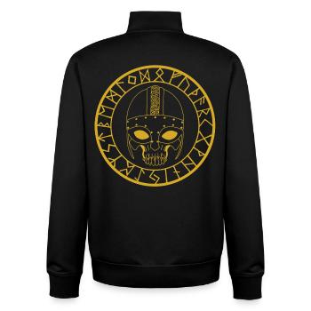 Viking Skull (Gold) - Unisex Organic Zip Sweatshirt by Stanley/Stella - black - Back - AI Model Male 185 light (185cm)