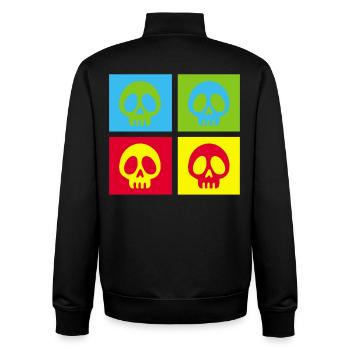 Pop-Art-Manga-Totenkopf - Unisex Organic Zip Sweatshirt von Stanley/Stella - Schwarz - Hinten - AI Model Male 185 light (185cm)