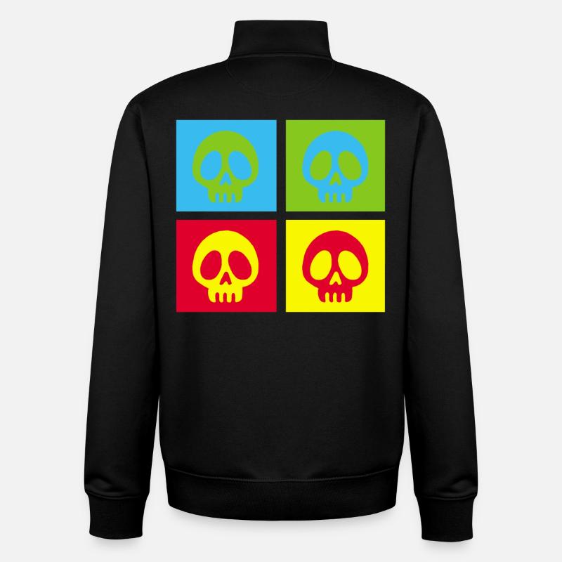 Pop-Art-Manga-Totenkopf - Unisex Organic Zip Sweatshirt von Stanley/Stella - Schwarz