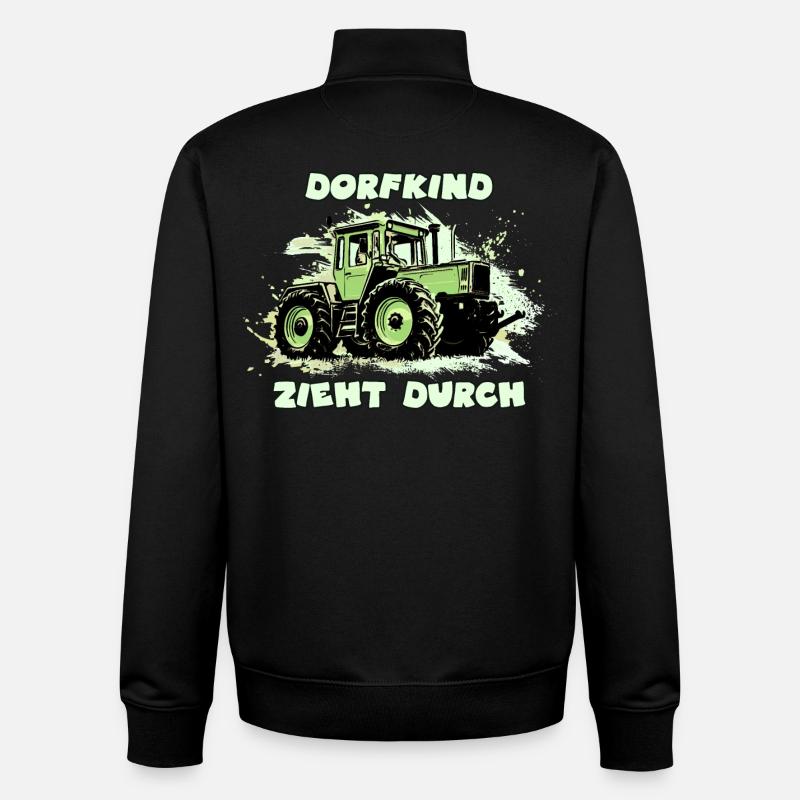 Village child pulls through - Unisex Organic Zip Sweatshirt by Stanley/Stella - black