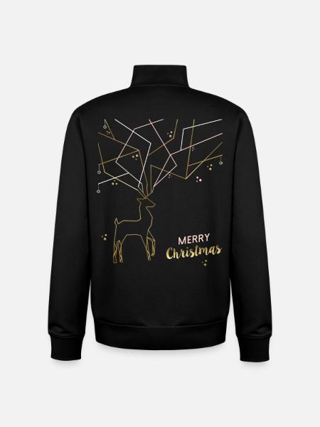 Filigrane de cerf, Joyeux Noël - Sweat zippé unisexe en coton bio Stanley/Stella - noir