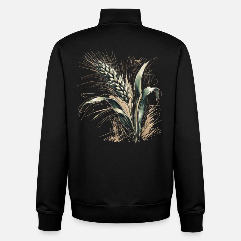 Eine Weizen-Ähre - Unisex Organic Zip Sweatshirt von Stanley/Stella - Schwarz