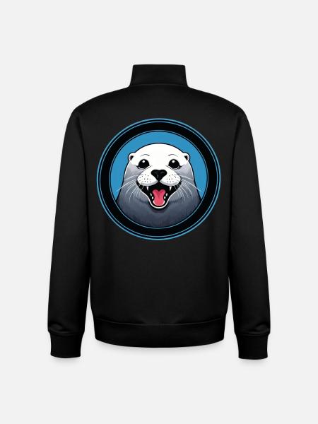 Sceau joyeux - Sweat zippé unisexe en coton bio Stanley/Stella - noir