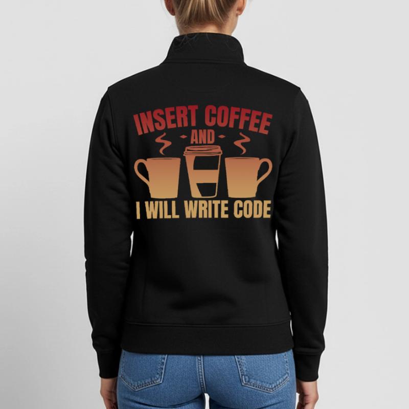 Throw in coffee and write code Unisex Organic Zip Sweatshirt by Stanley/Stella