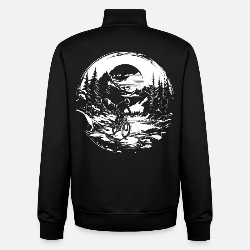 Mountainbiker Grafik - Unisex Organic Zip Sweatshirt von Stanley/Stella - Schwarz