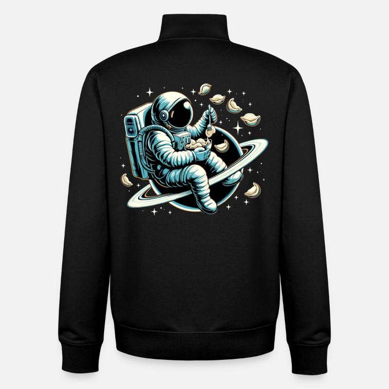 Wareniki Astronaut lecker Geschenk - Unisex Organic Zip Sweatshirt von Stanley/Stella - Schwarz