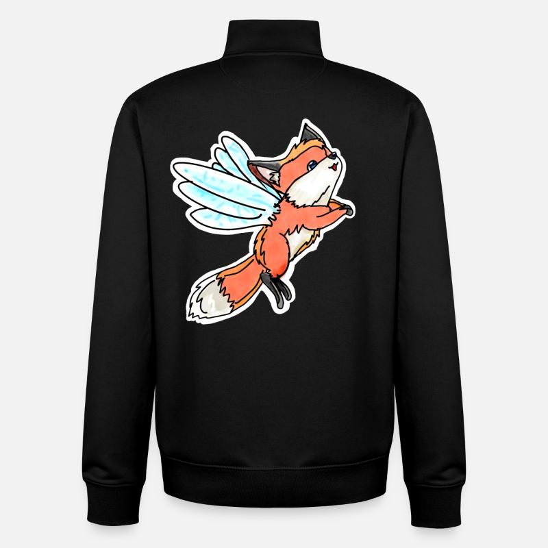 Fantastic, Flying Fairy Fox - Unisex Organic Zip Sweatshirt by Stanley/Stella - black