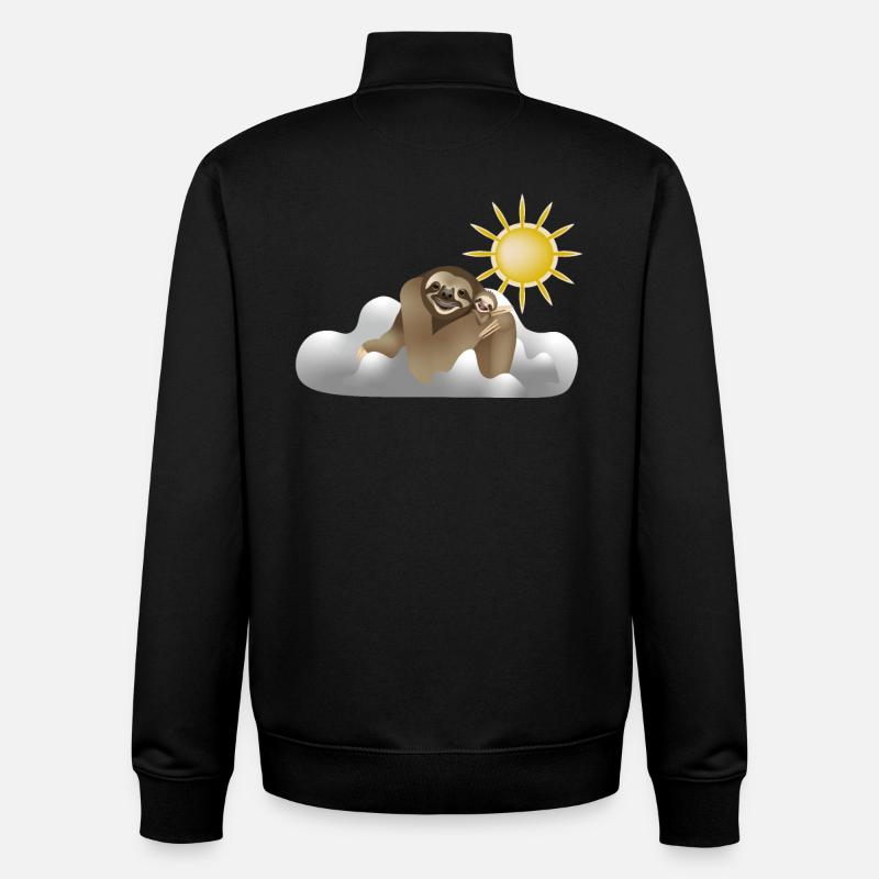 Sloth Clouds - Unisex Organic Zip Sweatshirt by Stanley/Stella - black