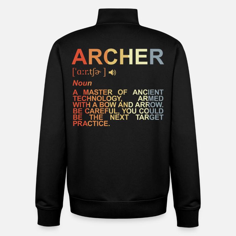 Archer Explication des termes - Sweat zippé unisexe en coton bio Stanley/Stella - noir