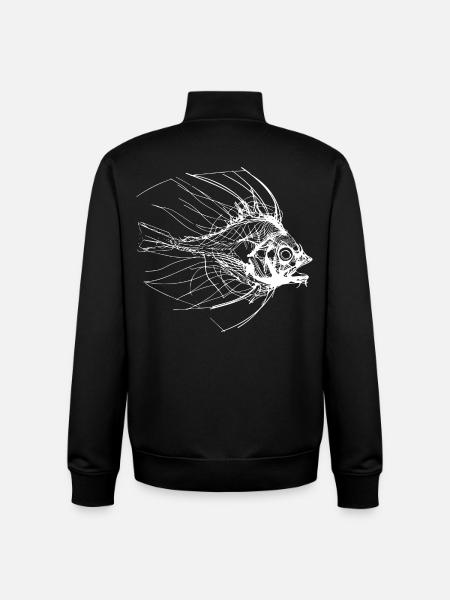 Fish Sketch - Unisex Organic Zip Sweatshirt by Stanley/Stella - black