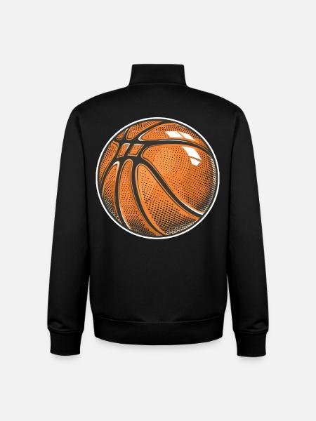 Basketball Ball Graphic - Unisex Organic Zip Sweatshirt by Stanley/Stella - black