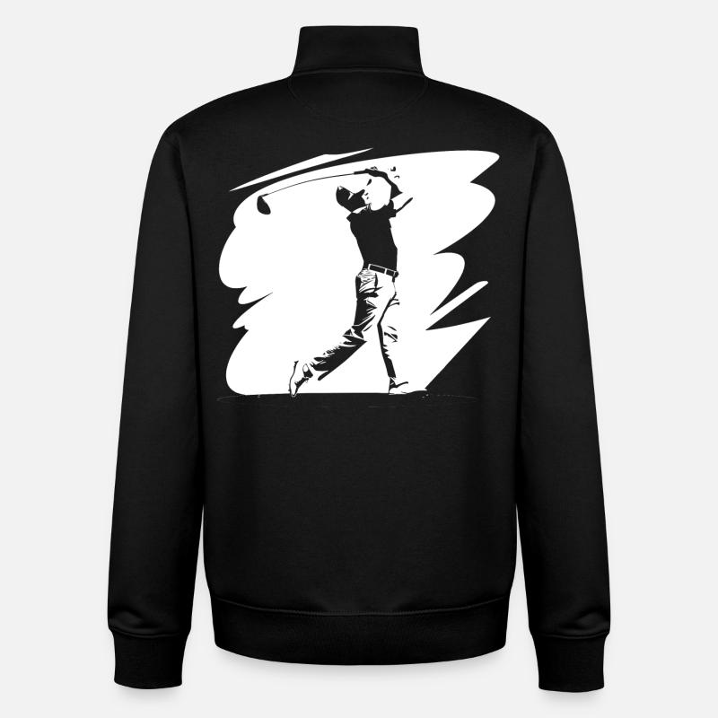 Golfer Sketch - Unisex Organic Zip Sweatshirt by Stanley/Stella - black
