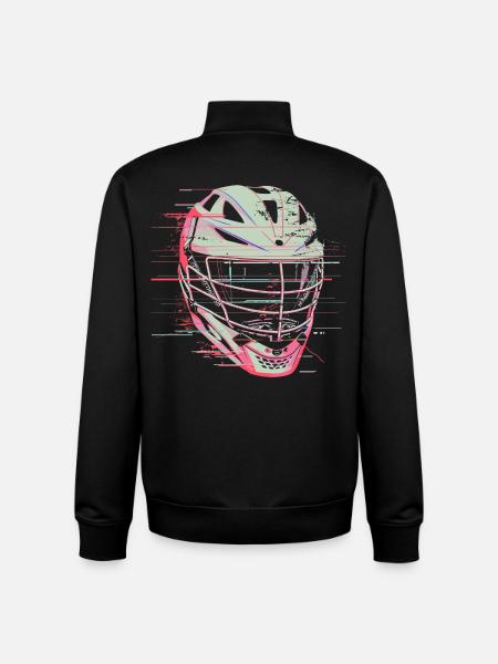 Lacrosse Helmet Graphic - Unisex Organic Zip Sweatshirt by Stanley/Stella - black