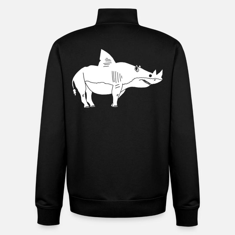 Requin rhinocéros blanc - Sweat zippé unisexe en coton bio Stanley/Stella - noir