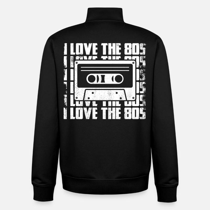 Ich liebe die 80er - Unisex Organic Zip Sweatshirt von Stanley/Stella - Schwarz