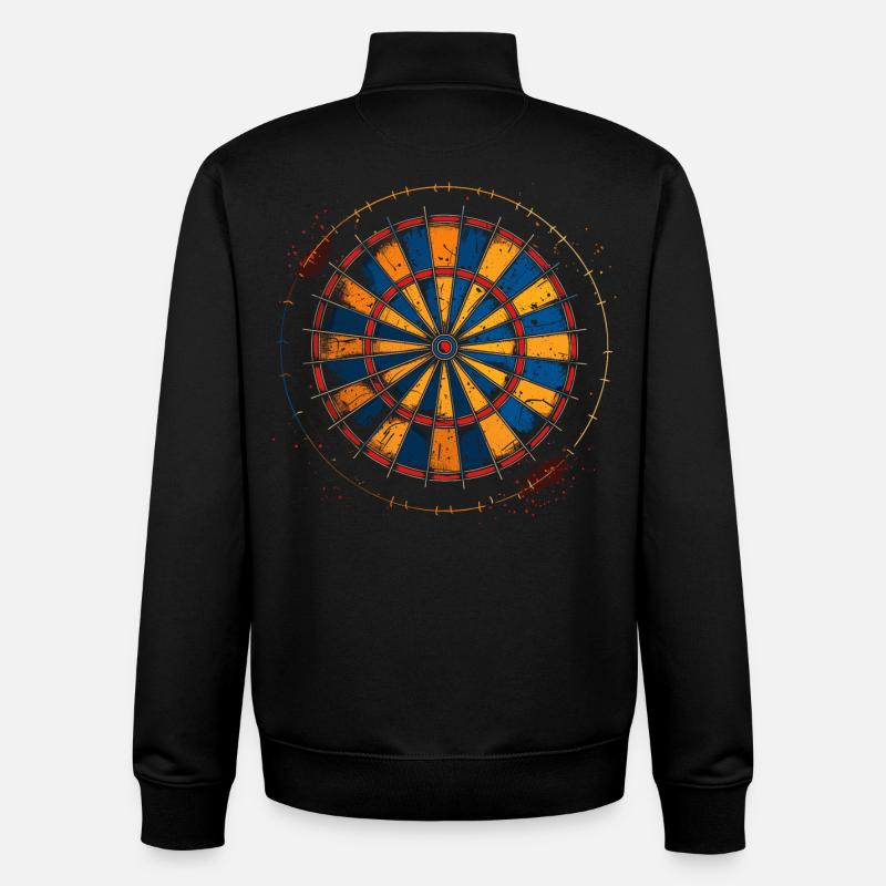 Dessin de jeu de fléchettes - Sweat zippé unisexe en coton bio Stanley/Stella - noir