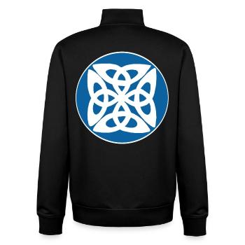 Symbole celte bleu - Sweat zippé unisexe en coton bio Stanley/Stella - noir - Dos - AI Model Male 185 light (185cm)