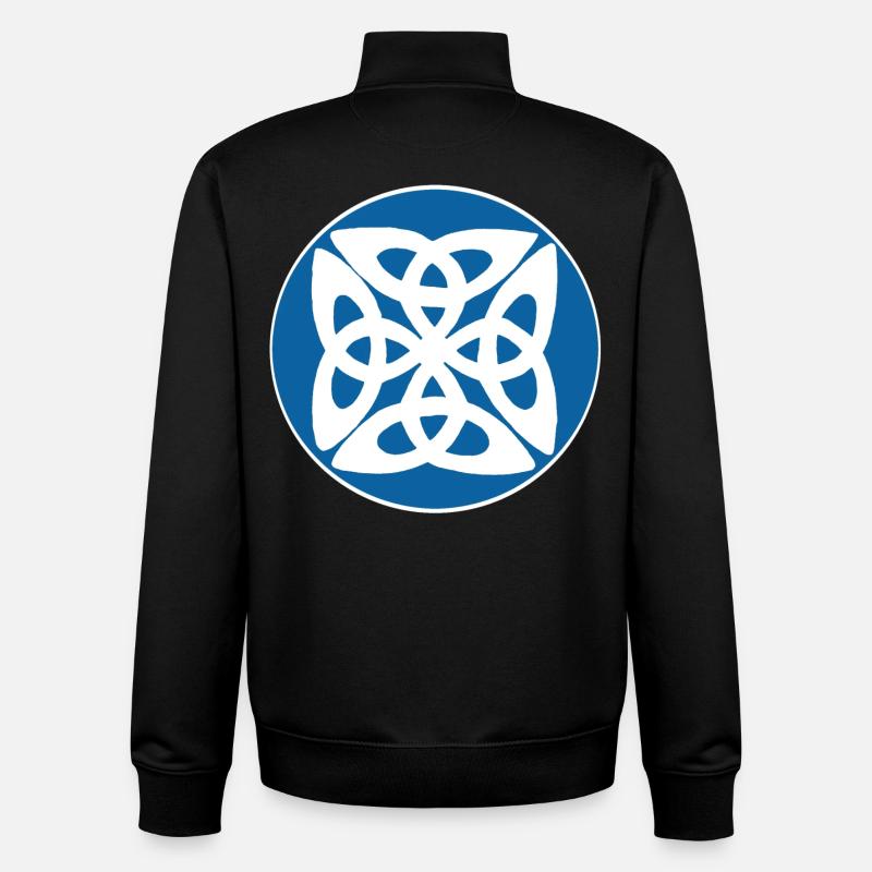 Symbole celte bleu - Sweat zippé unisexe en coton bio Stanley/Stella - noir