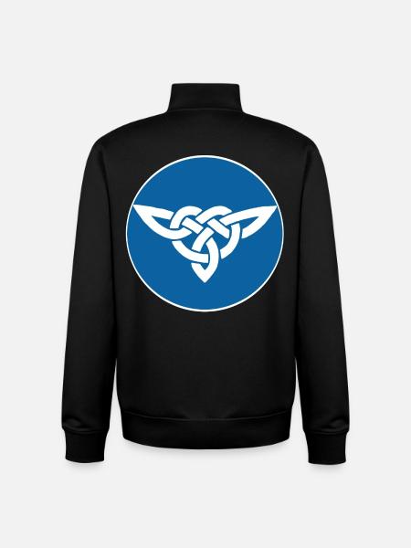 Oiseau celte bleu - Sweat zippé unisexe en coton bio Stanley/Stella - noir