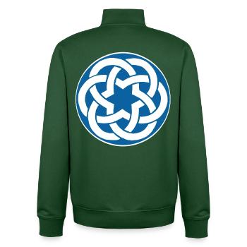 étoile celte bleu - Sweat zippé unisexe en coton bio Stanley/Stella - vert bouteille - Dos - AI Model Male 185 dark (185cm)