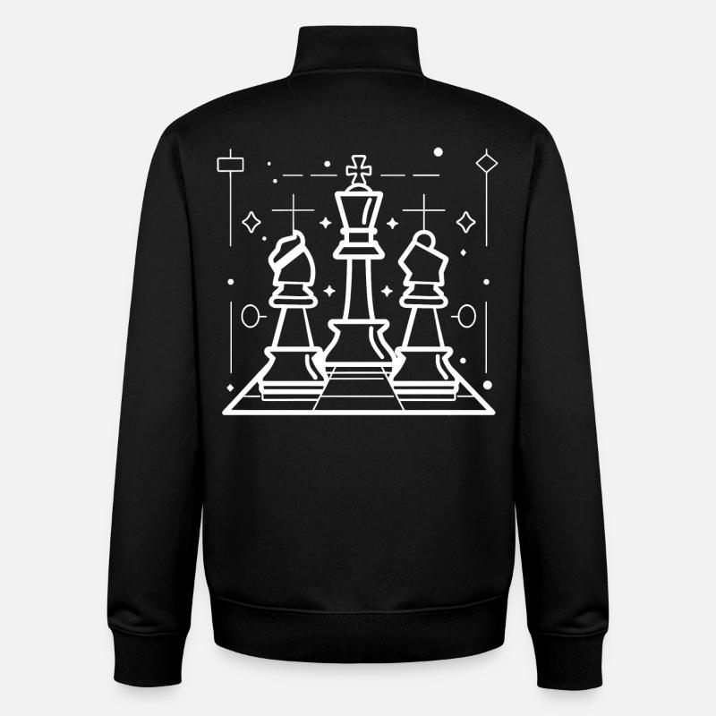Chess Pieces Stroke Sketch - Unisex Organic Zip Sweatshirt by Stanley/Stella - black