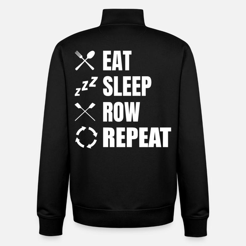 Eat Sleep Row Repeat - Unisex Organic Zip Sweatshirt von Stanley/Stella - Schwarz