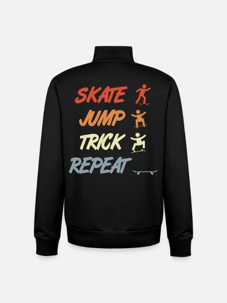 Skating, jumping, tricking, repeating - Unisex Organic Zip Sweatshirt by Stanley/Stella - black
