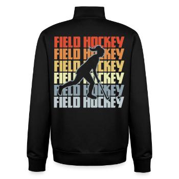 Vintage Hockey - Unisex Organic Zip Sweatshirt by Stanley/Stella - black - Back - AI Model Male 185 light (185cm)