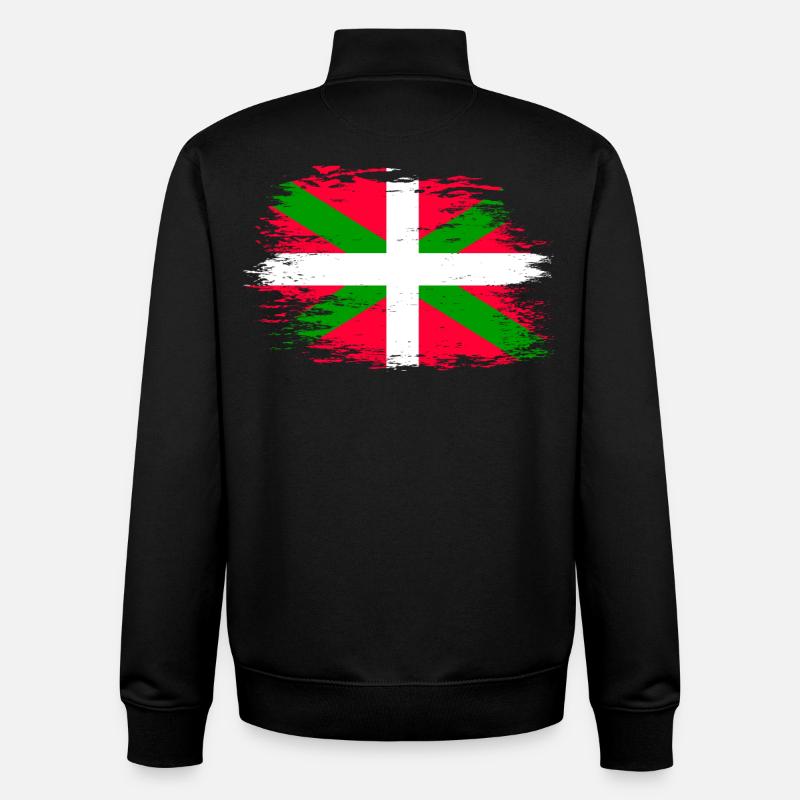 Baskische Flagge used - Unisex Organic Zip Sweatshirt von Stanley/Stella - Schwarz