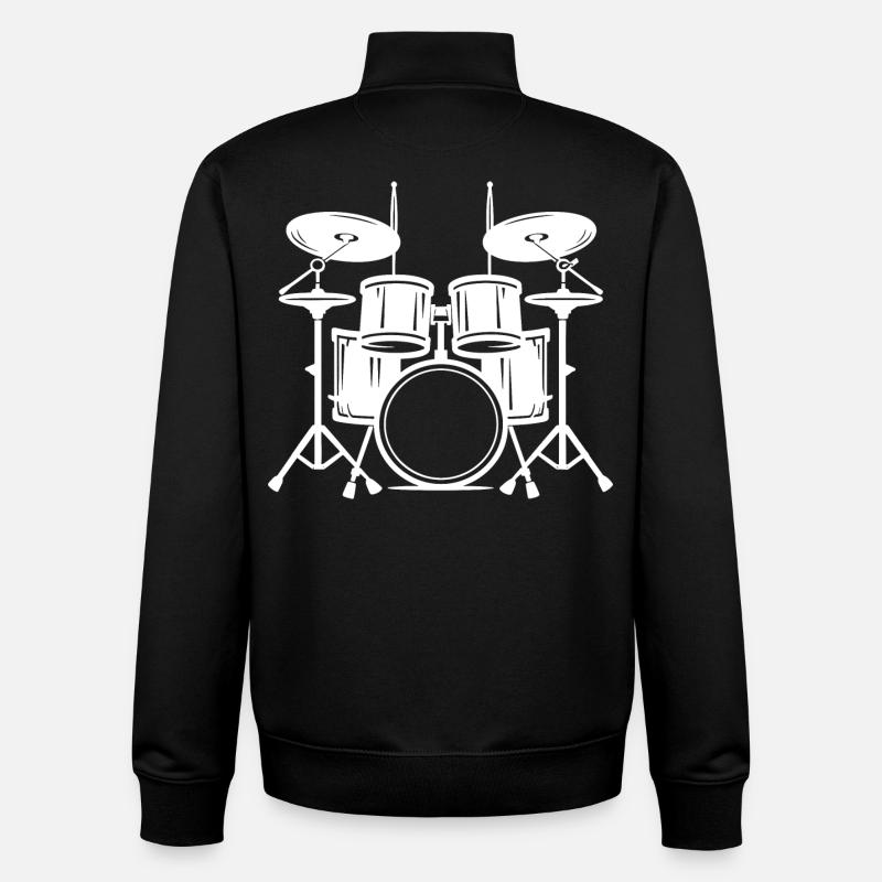 Croquis de tambour - Sweat zippé unisexe en coton bio Stanley/Stella - noir