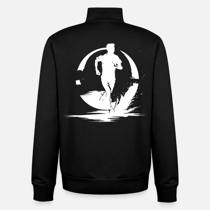 Marathon Boy Drawing - Unisex Organic Zip Sweatshirt by Stanley/Stella - black