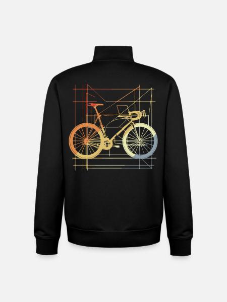 Bicycle Drawing Retro - Unisex Organic Zip Sweatshirt by Stanley/Stella - black