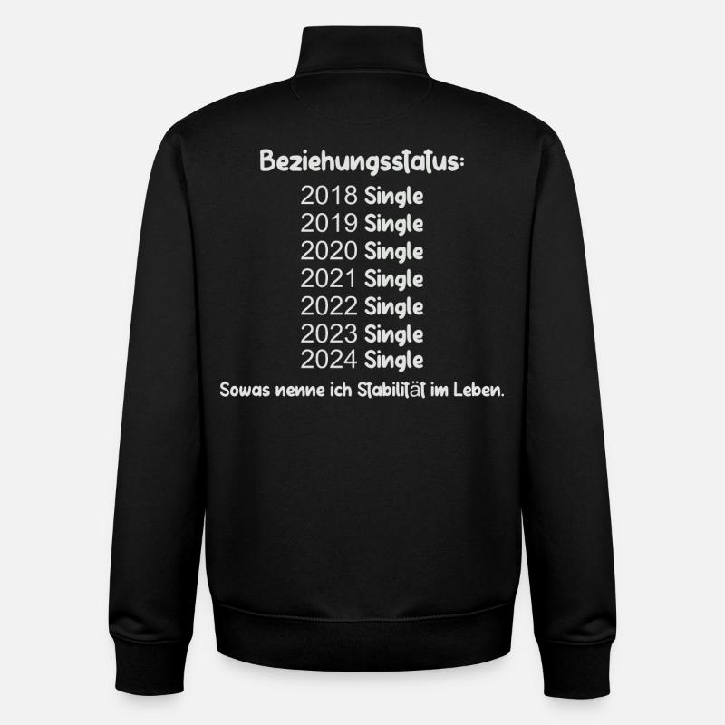 Statut de la relation Célibataire - Sweat zippé unisexe en coton bio Stanley/Stella - noir