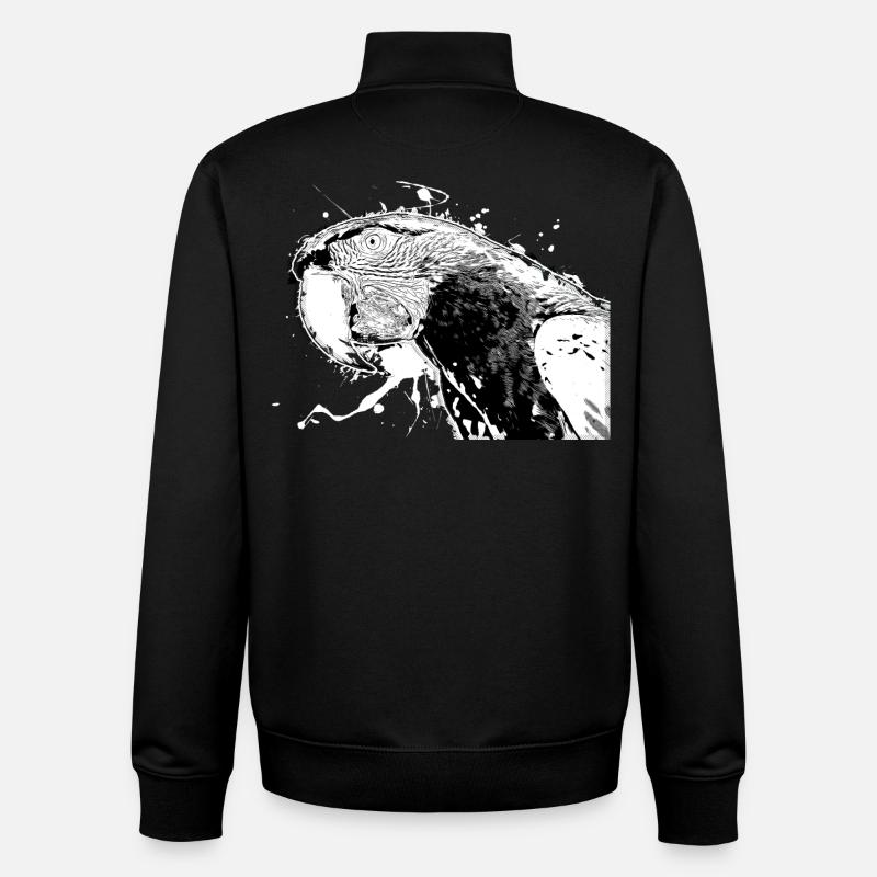 Perroquet - Sweat zippé unisexe en coton bio Stanley/Stella - noir