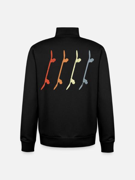 Skateboards Retro Look - Unisex Organic Zip Sweatshirt von Stanley/Stella - Schwarz