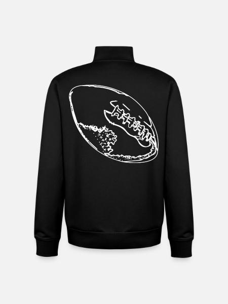 Football Ball Drawing - Unisex Organic Zip Sweatshirt by Stanley/Stella - black
