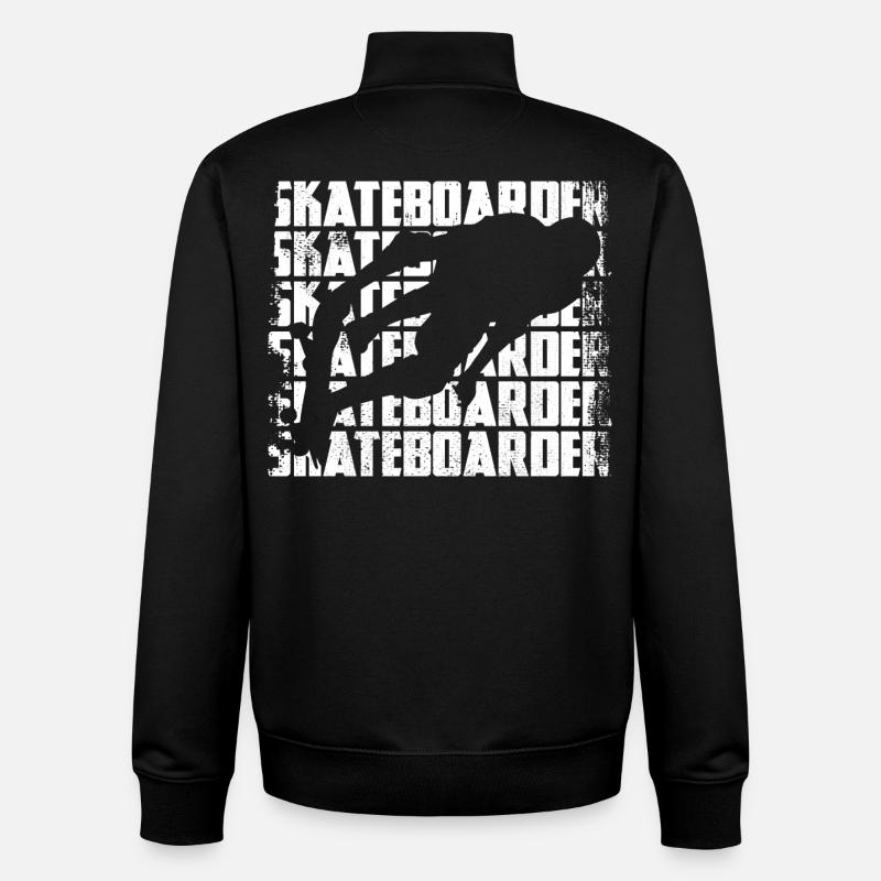 Skateur drôle - Sweat zippé unisexe en coton bio Stanley/Stella - noir