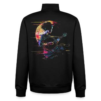 Banjo Player Graphics - Unisex Organic Zip Sweatshirt by Stanley/Stella - black - Back - AI Model Male 185 light (185cm)