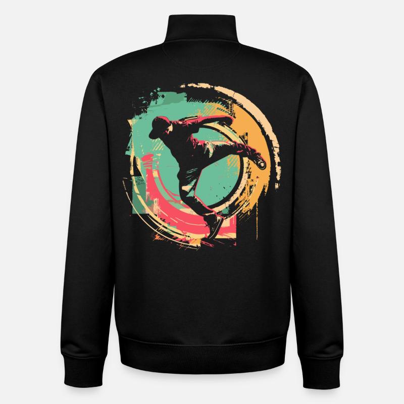 B-Boy à l’ancienne - Sweat zippé unisexe en coton bio Stanley/Stella - noir