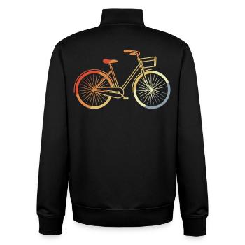 Vélo Line Art Vintage - Sweat zippé unisexe en coton bio Stanley/Stella - noir - Dos - AI Model Male 185 light (185cm)