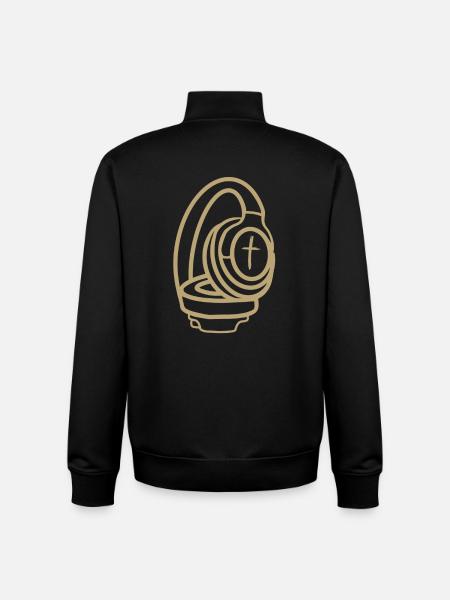 Kopfhörer mit Kreuz - Unisex Organic Zip Sweatshirt von Stanley/Stella - Schwarz