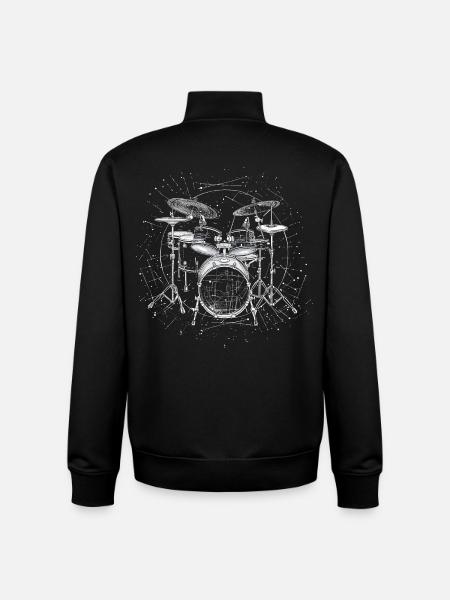Drum Sketch - Unisex Organic Zip Sweatshirt by Stanley/Stella - black