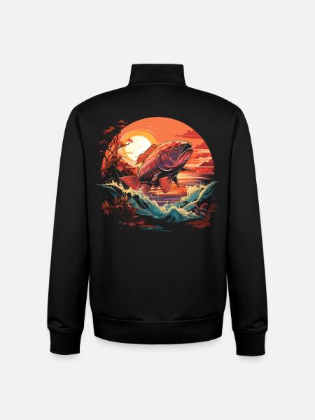 Angler Porträt - Unisex Organic Zip Sweatshirt von Stanley/Stella - Schwarz