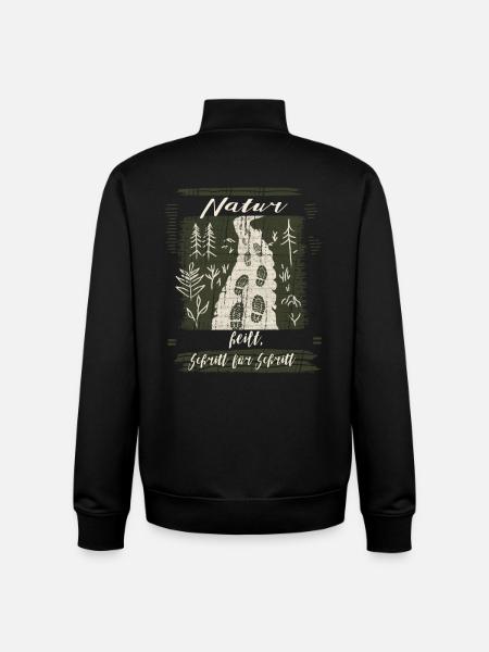 Nature heals step by step - motivation - Unisex Organic Zip Sweatshirt by Stanley/Stella - black